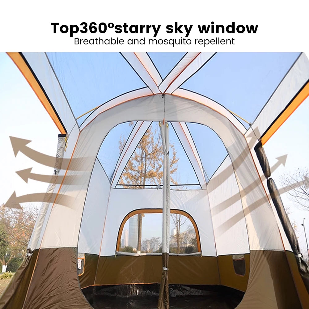 4 Season Camping Tent 3-12 Person Double Layer 2 room