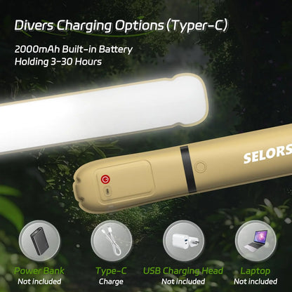 Rechargeable Portable Camping Strong Light Waterproof 2000 mAh