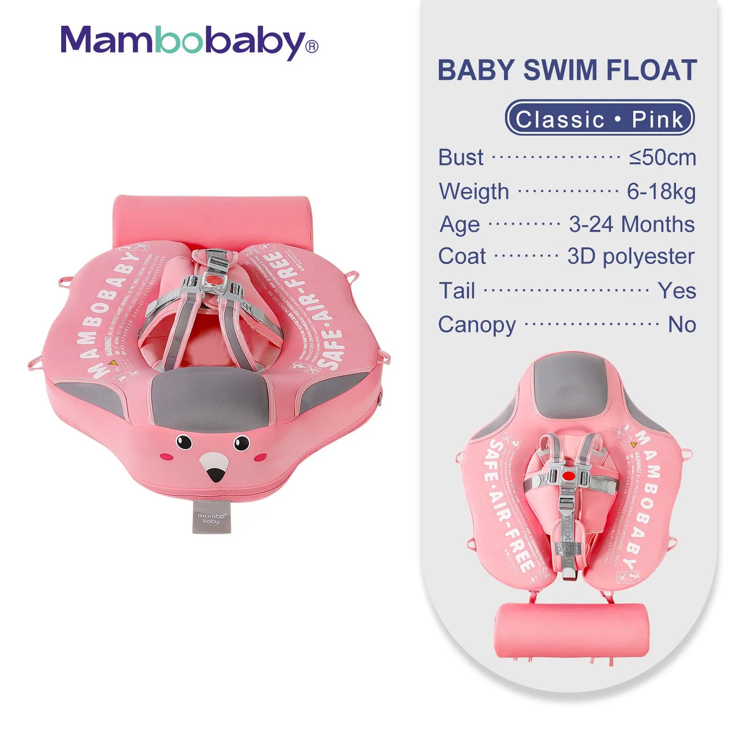 Non-Inflatable Baby Float with Canopy