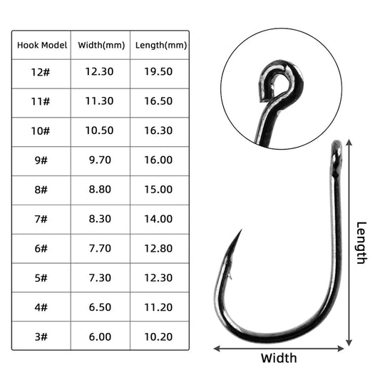 100-500PCS Fishing Hooks Set High Carbon Steel Sharp Durable Barbed Fishhook Rock Fishing Equipment Gear Tackle Accessories