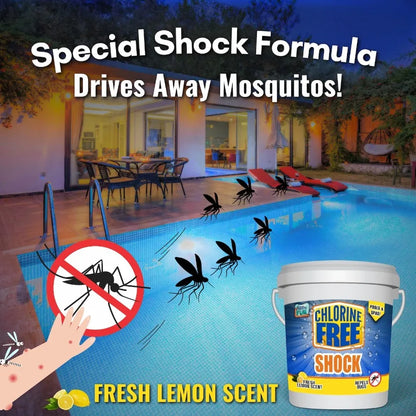 Fast acting and quick dissolving chlorine free pool shock for pools and spas