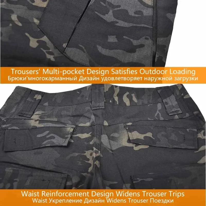 Camo Tactical Uniform Ripstop Suit Multi Pocket Suits Hunting Pants/ Shirts Clothes Sets