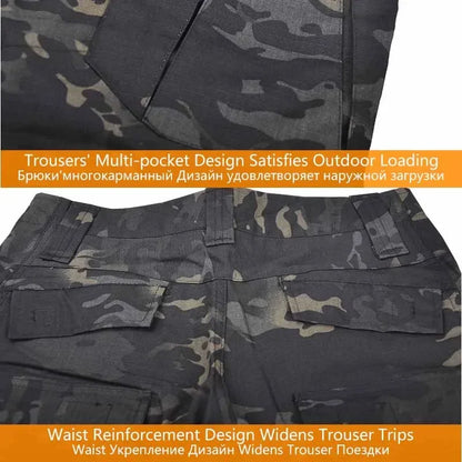 Camo Tactical Uniform Ripstop Suit Multi Pocket Suits Hunting Pants/ Shirts Clothes Sets