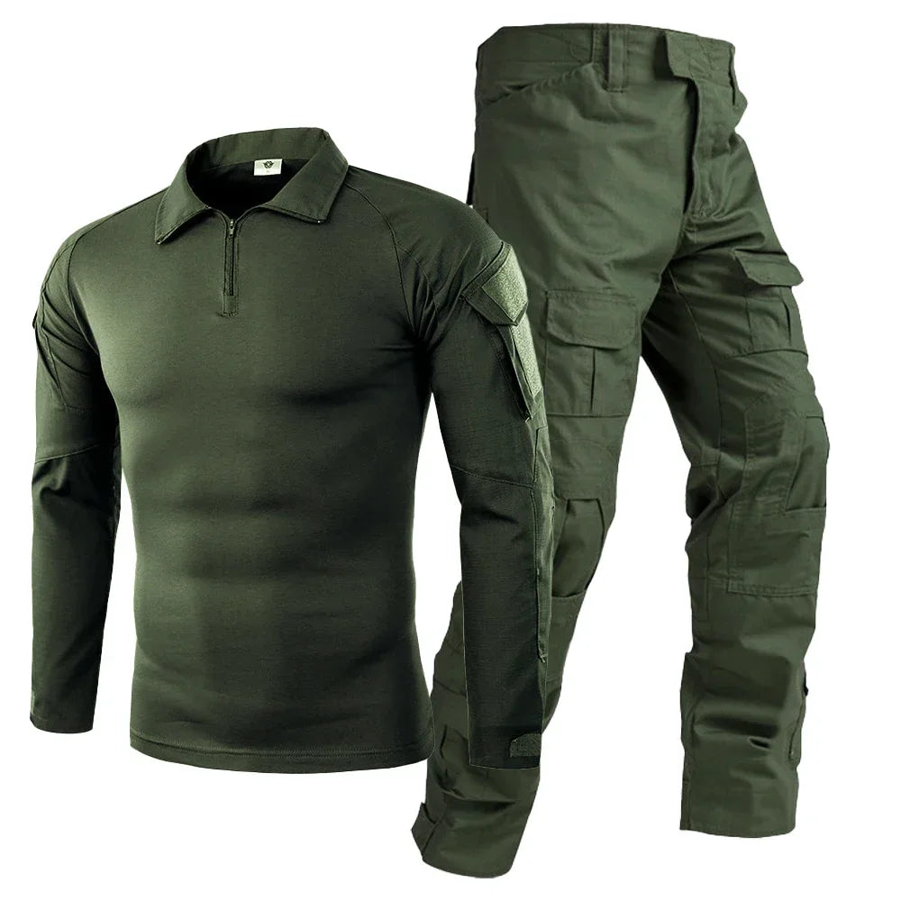 Camo Tactical Uniform Ripstop Suit Multi Pocket Suits Hunting Pants/ Shirts Clothes Sets