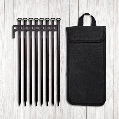 4/8Pcs Tent Stakes Forged Steel Tent Pegs Heavy Duty Ground Stakes 30cm Camping Tent Spikes with Storage Bag for Outdoor Camping