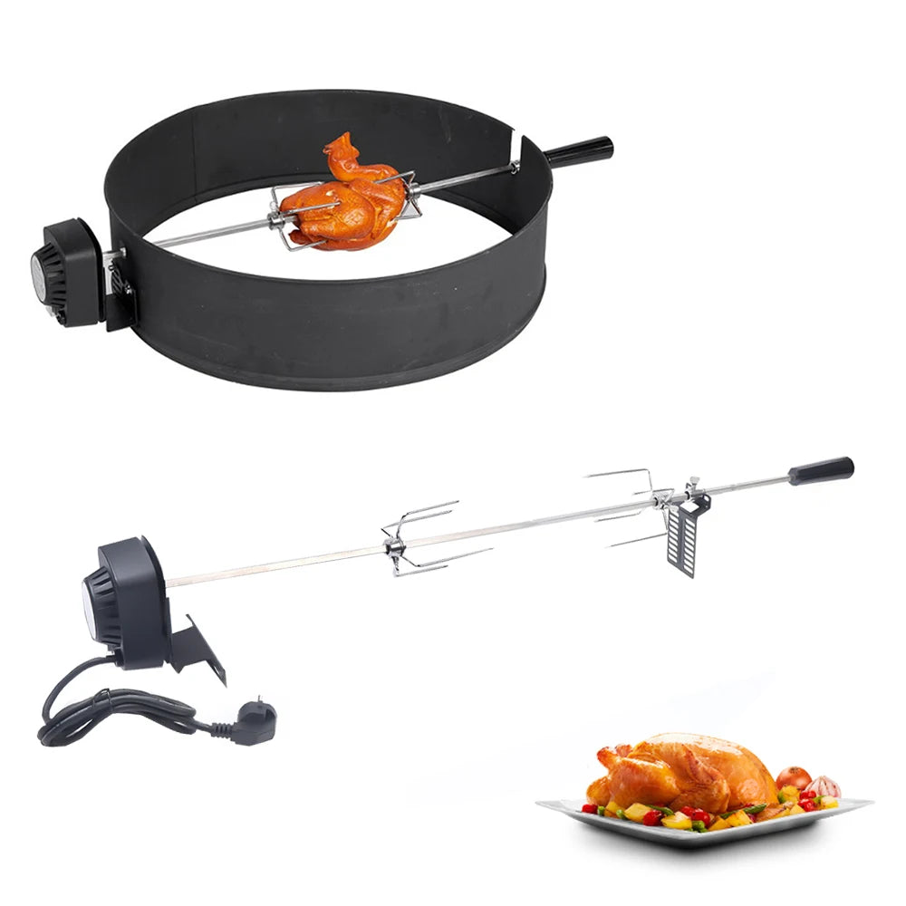 120 cm long cable Rod Outdoor Barbecue Grilling Rotisserie Kit