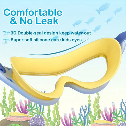 Swim Goggles - Fog-Free, Leakproof, Large Frame for Wide-Angle Vision