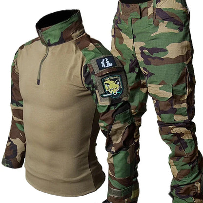 Camo Tactical Uniform Ripstop Suit Multi Pocket Suits Hunting Pants/ Shirts Clothes Sets