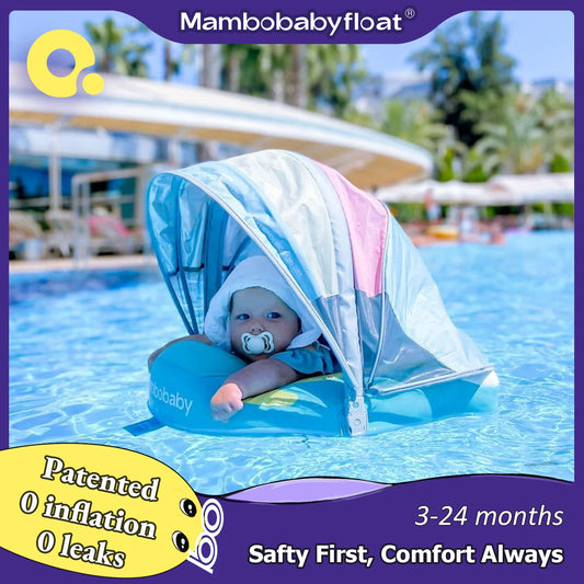 Non-Inflatable Baby Floats with Canopy for 3-24 Months