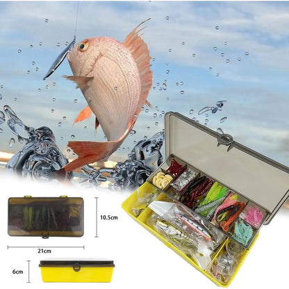 318-Piece Fishing Tackle Kit: Soft Lures, Hooks, Sinkers, Jigs, Crankbaits, Minnows, Swivels, Beads