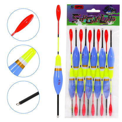 10 PC Fishing Float Set 3-6g Nano Material Streamline Design