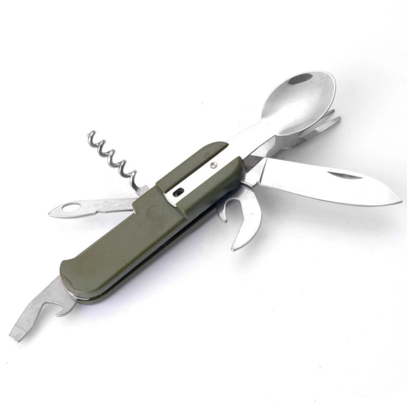 7-in-1 Multifunctional Outdoor Utensils Stainless Steel