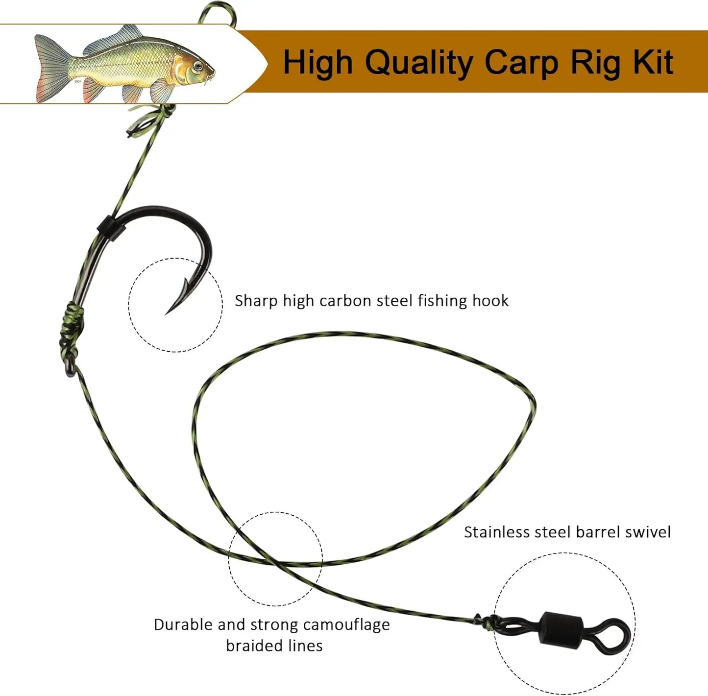 41PCS/151PCS Carp Fishing Hair Rigs,
