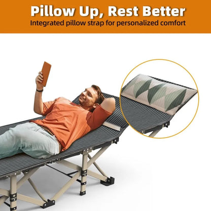 Foldable Camping Cot for Sleeping with Reinforced Aluminum