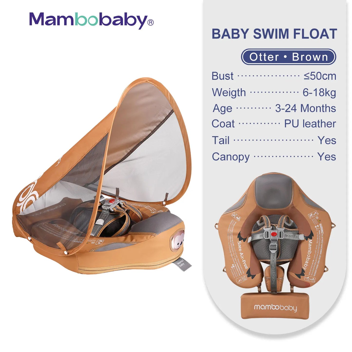 Non-Inflatable Baby Float with Canopy
