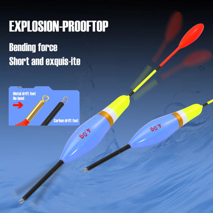 10 PC Fishing Float Set 3-6g Nano Material Streamline Design