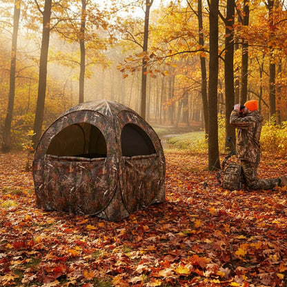 Camo Pop-Up Hunting Blind Ground Shelter for Deer Turkey Duck Hunting
