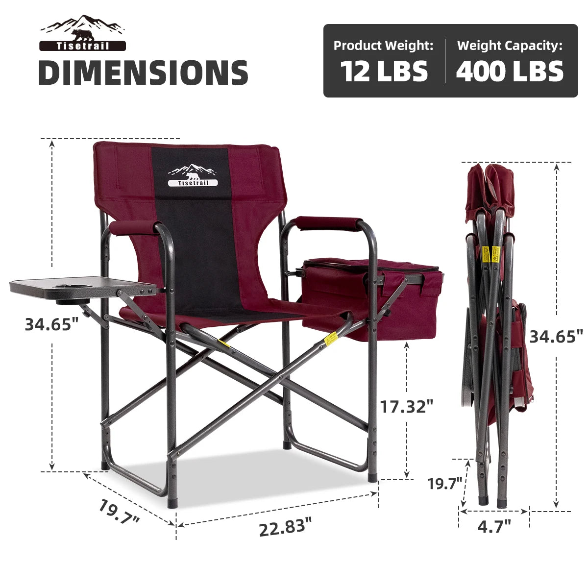 Tisetrail Director Camping Chair with Cooler Bag