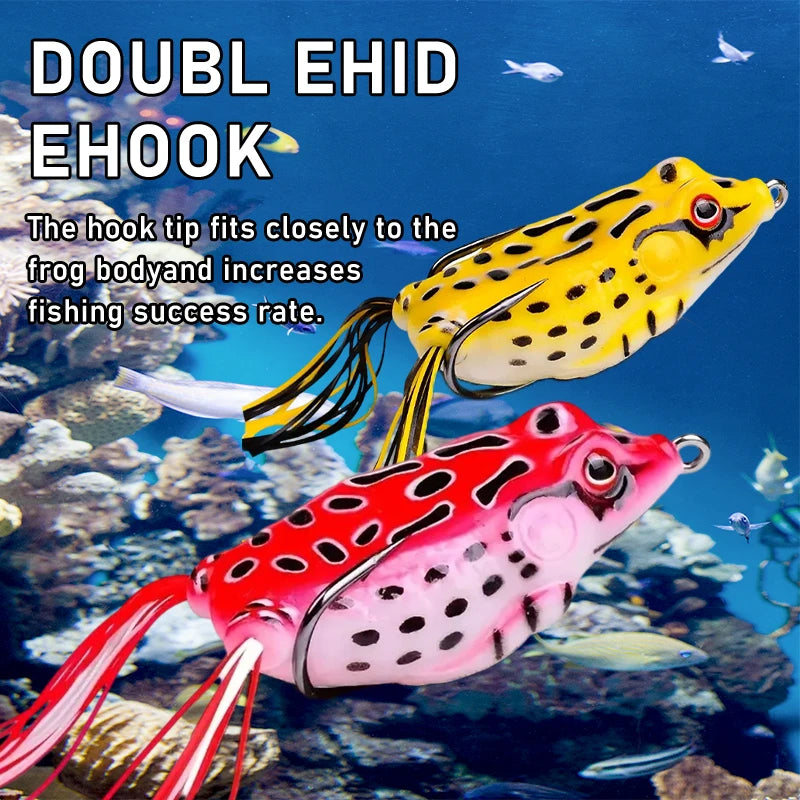 10pcs Frog Shape Lure with Fishing Hooks 3D Eyes
