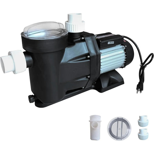 Swimming Pool Pump 3HP 110V 9000 GPH Single Speed with Strainer Filter Basket