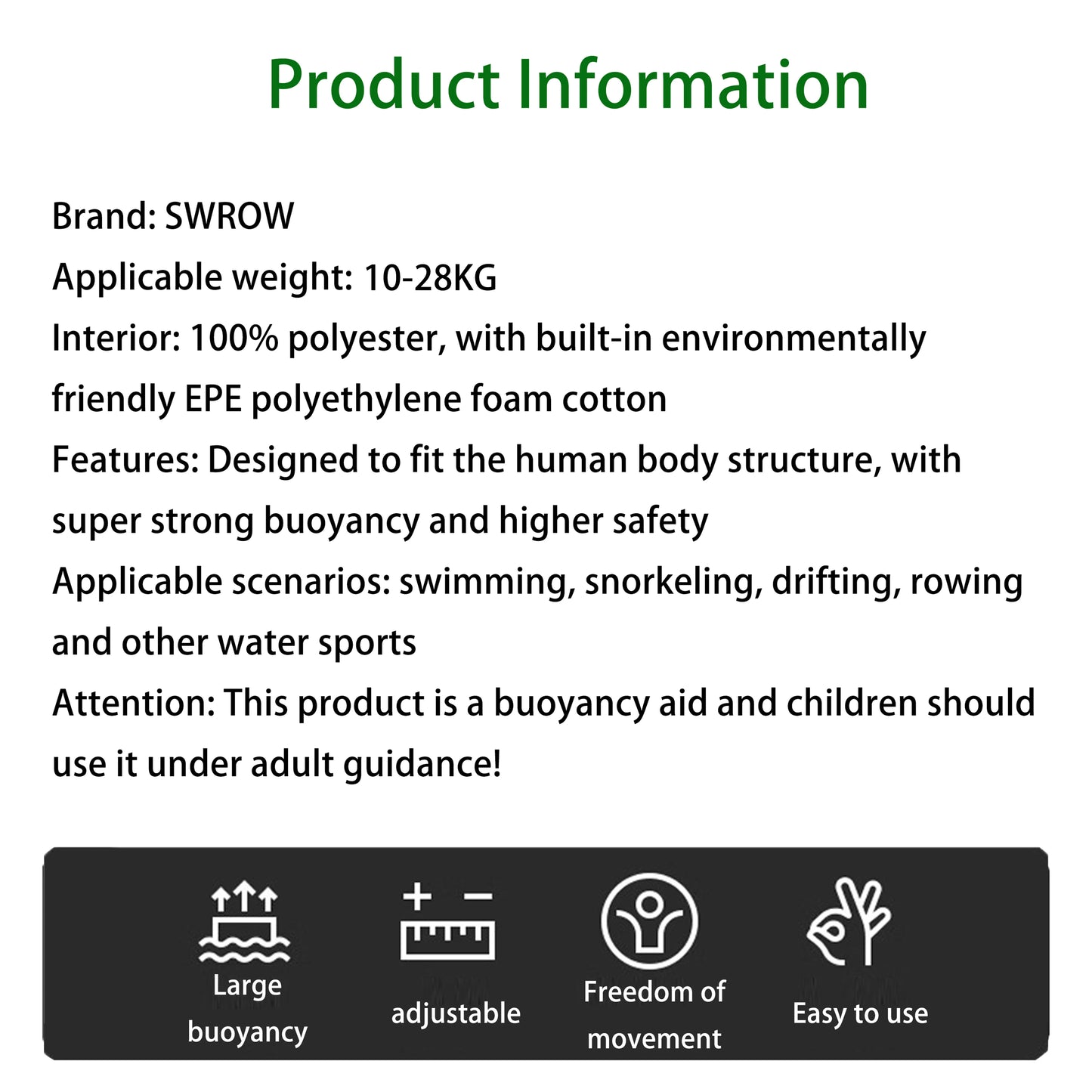 Neoprene Life Jacket for Kids, Boys Girls Drifting Flotation Swimming Aid