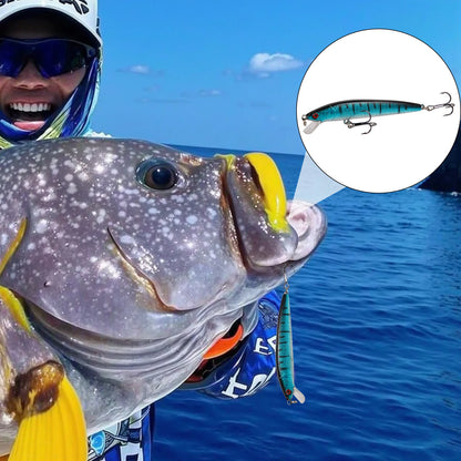 10Pcs Long Tail Minnow Fishing Lure 10cm 9g