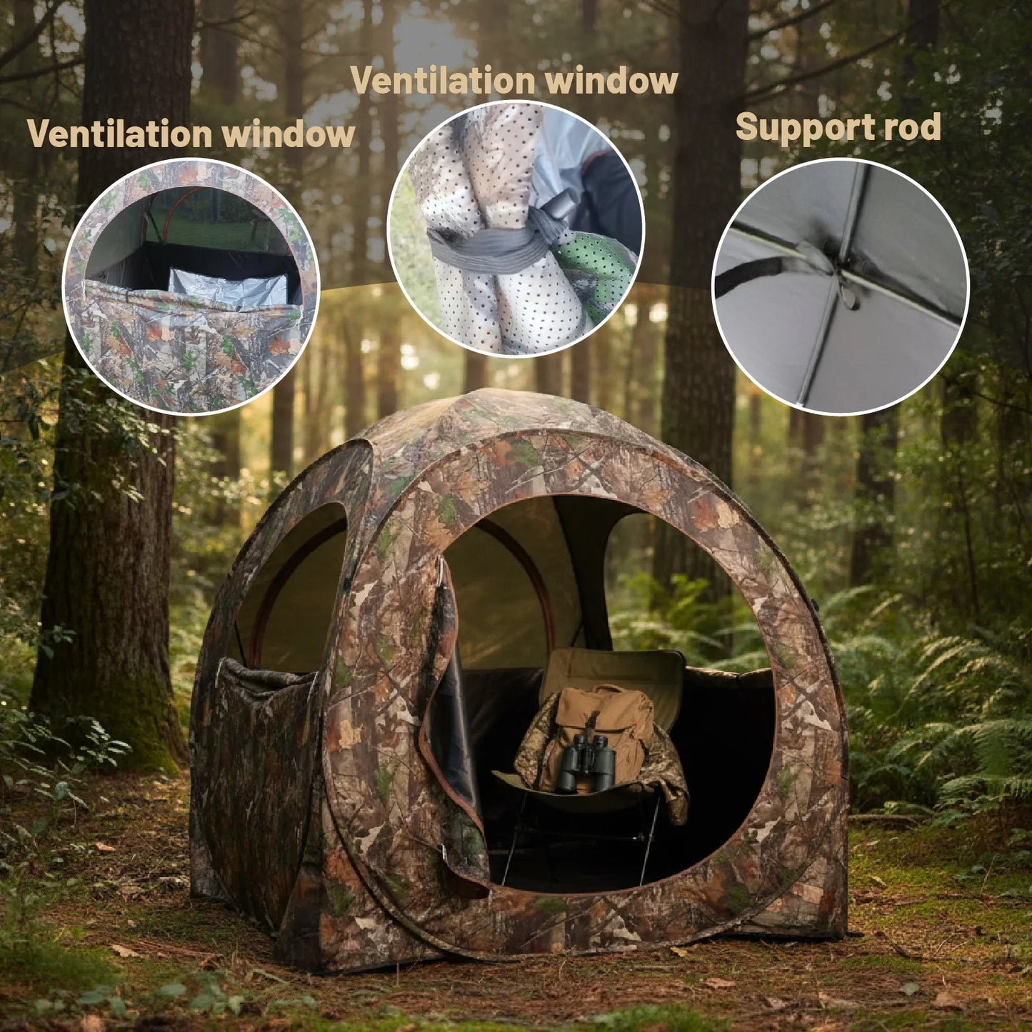 Camouflage Pop-Up Hunting Blind Ground Shelter