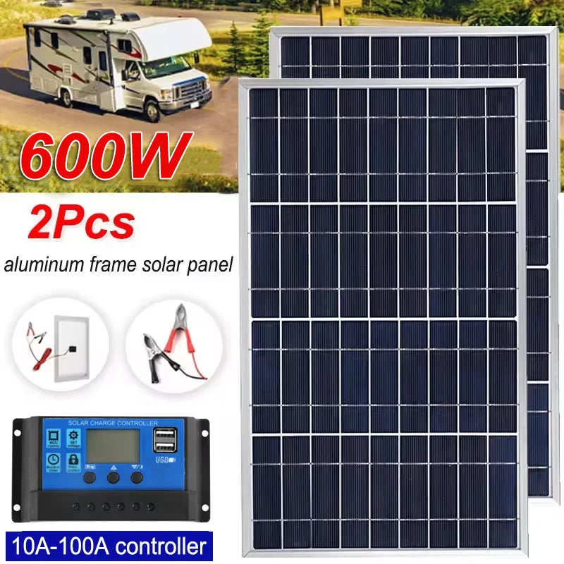 Outdoor Solar Panel 600W 12V Polycrystalline USB Power