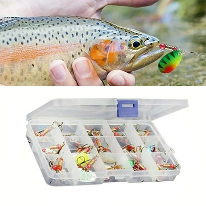 30pcs Metal Spoon Spinner Fishing Lure with Treble Hook Fishing Wobblers