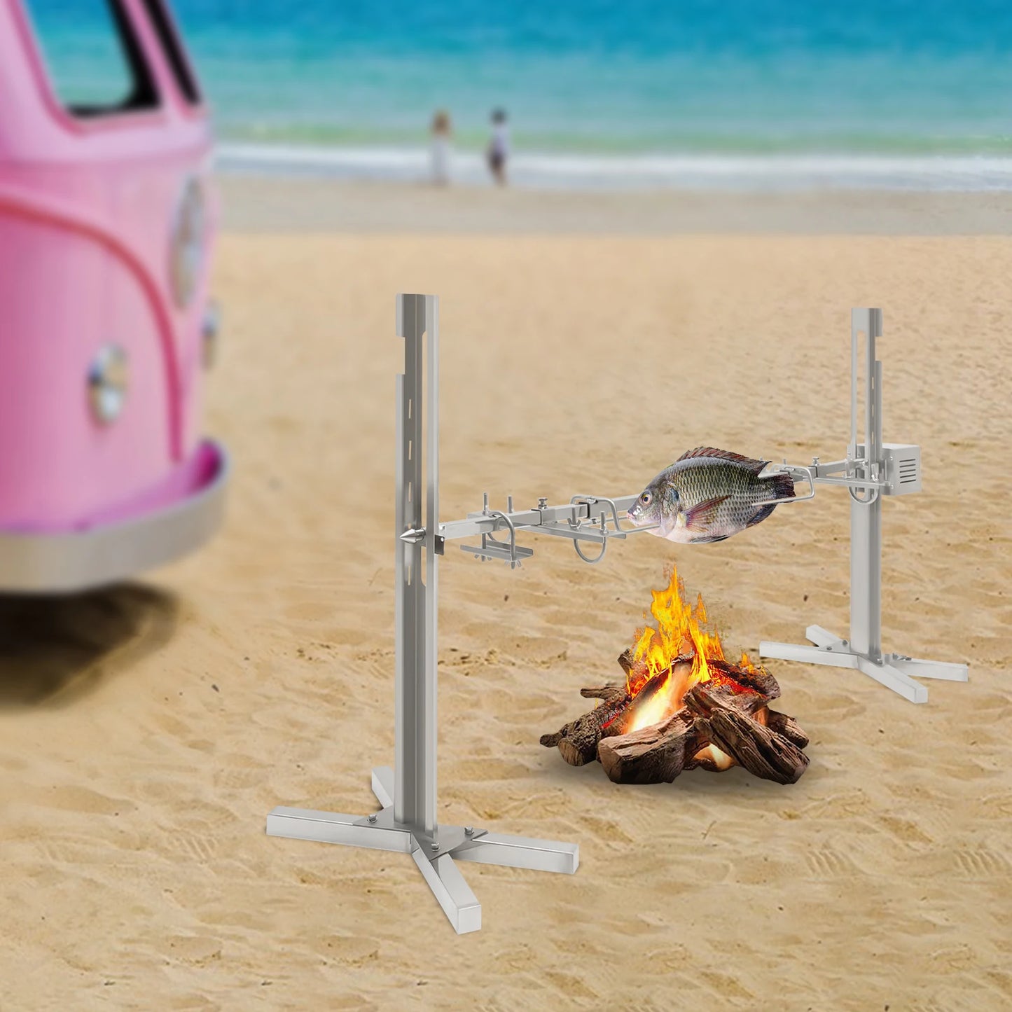 Electric Stainless Steel Rotisserie Grill 360-degree Rotation
