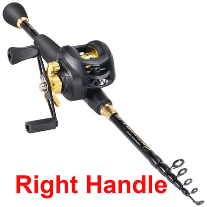 Telescopic Fishing Rod and 7.2:1 High Speed Fishing Reel with Freshwater