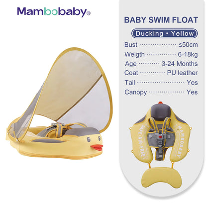 Non-Inflatable Baby Float with Canopy