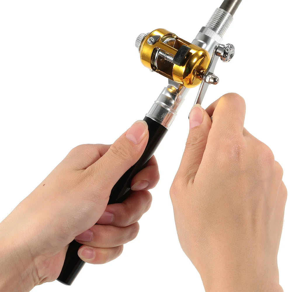 Telescopic Portable Pocket Pen Fishing Rod reel Fishing Line Soft Lures Baits Jig Hooks