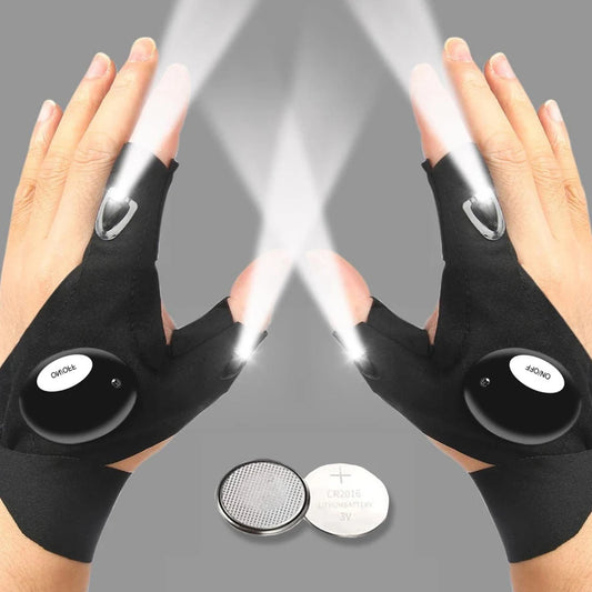 LED Half Finger Glove for Men Women