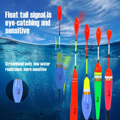 10 PC Fishing Float Set 3-6g Nano Material Streamline Design