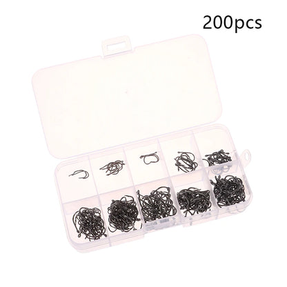 100-500PCS Fishing Hooks Set High Carbon Steel Sharp Durable Barbed Fishhook Rock Fishing Equipment Gear Tackle Accessories