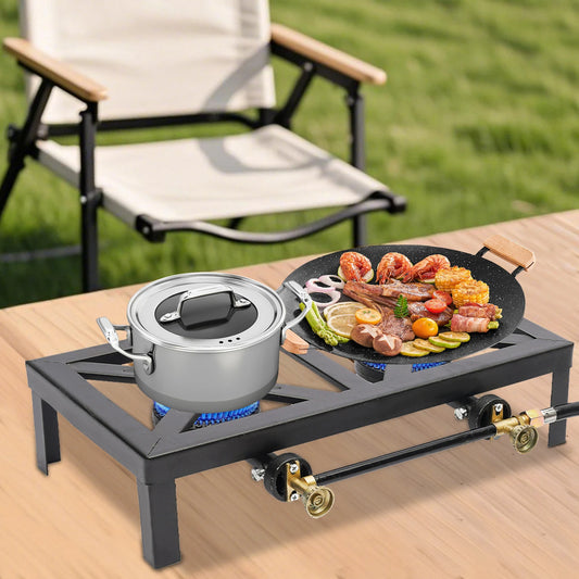 Portable Double Burner Gas Stove