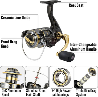 125-Piece Telescopic Fishing Rod and Reel Combo Set with Tackle Bag for Adults, Collapsible Travel Gear for Freshwater Saltwater