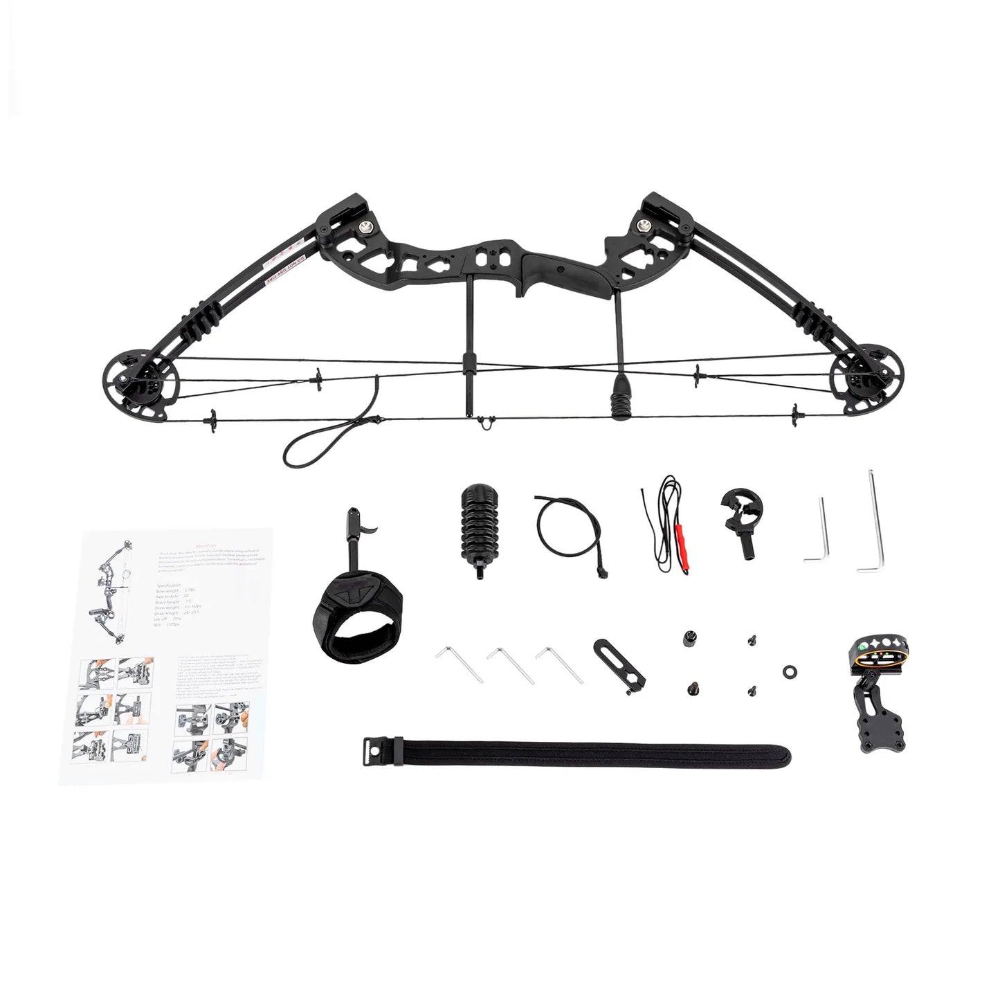 Right Handed Compound Bow Kit Adults and Teens with 12 Arrows 30-60lbs Adjustable