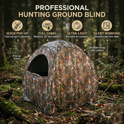 Camouflage Pop-Up Hunting Blind Ground Shelter