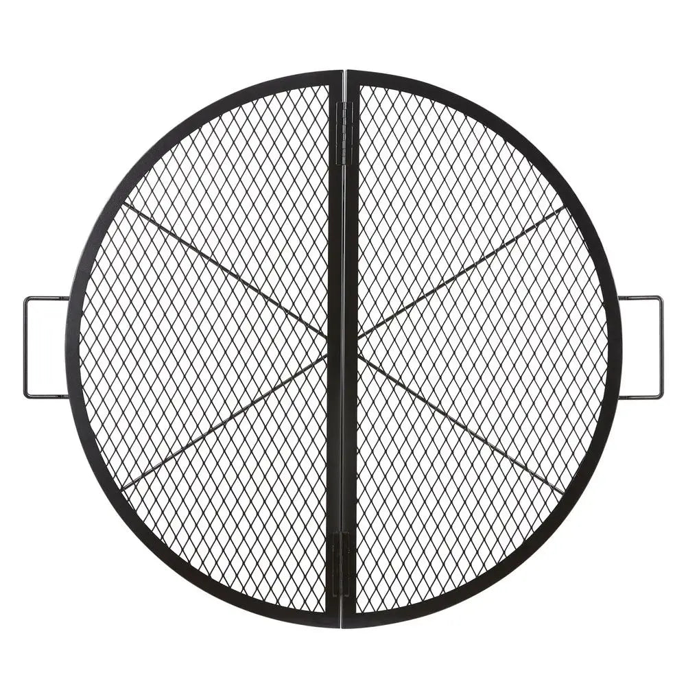 Fire Pit Grill Grate, Foldable Round Cooking Grate, Heavy Duty Steel