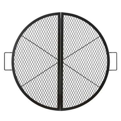 Fire Pit Grill Grate, Foldable Round Cooking Grate, Heavy Duty Steel