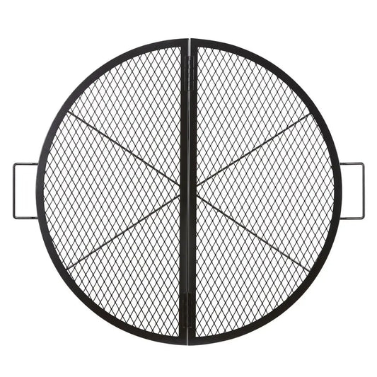 Fire Pit Grill Grate, Foldable Round Cooking Grate, Heavy Duty Steel
