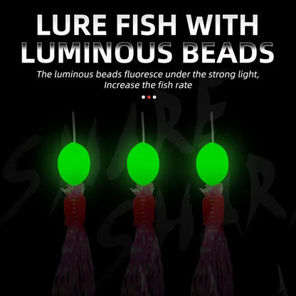 6 String Hooks Flasher Mackerel Feather Fishing Bait Rigs
