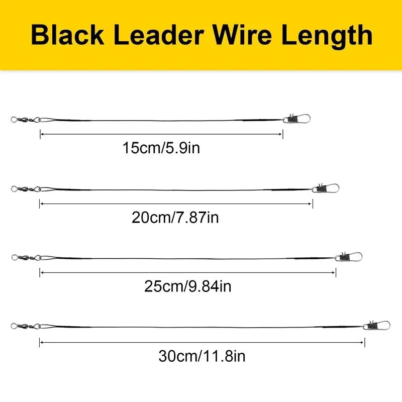 20PC  15/20/25/30cm Steel Wire Leader With Swivel