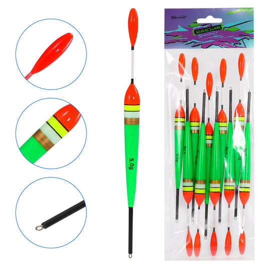 10 PC Fishing Float Set 3-6g Nano Material Streamline Design