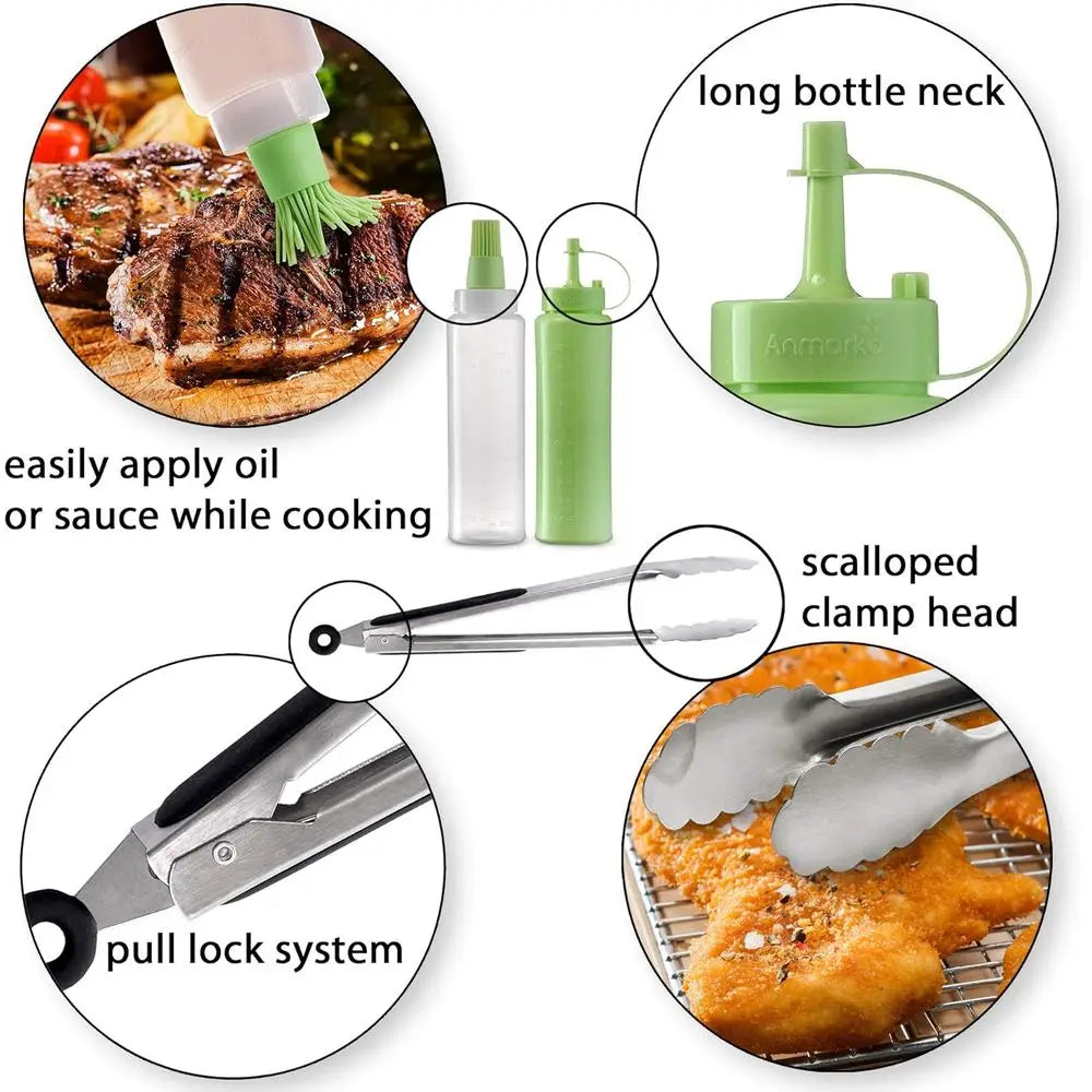 Griddle Accessories Kit Metal Utensil for BBQ Grill Top