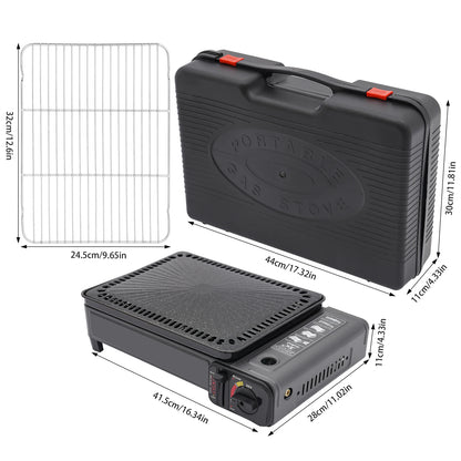 Portable Camping Grill Gas Stove BBQ Grills with Storage Box