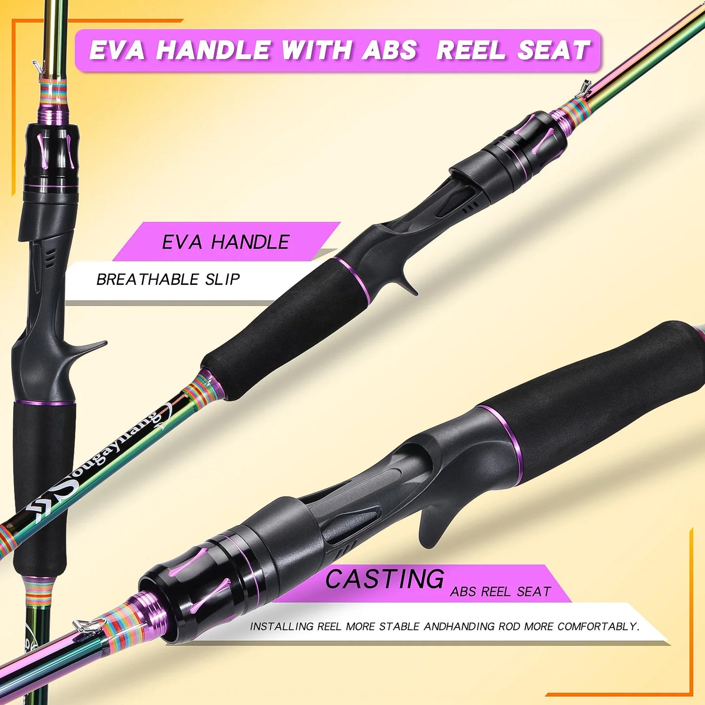 Baitcasting Fishing Rod M 1.8m 2.1m Carbon Fiber Rod