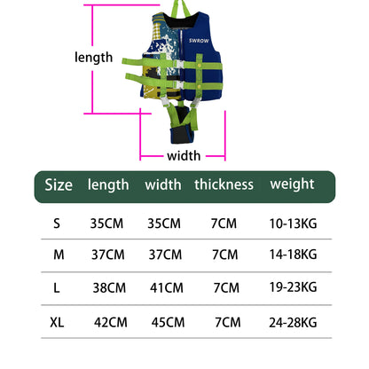 Neoprene Life Jacket for Kids, Boys Girls Drifting Flotation Swimming Aid
